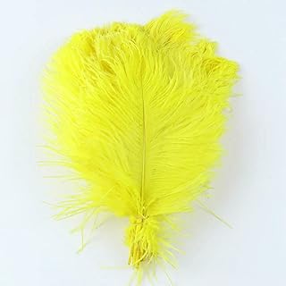 Plumas de avestruz naturales de 15-20, 20-25, 30-35 cm, centro de mesa multicolor, decoración para jarrones de mesa de fiesta, 10 unidades, amarillas, 30-35 cm