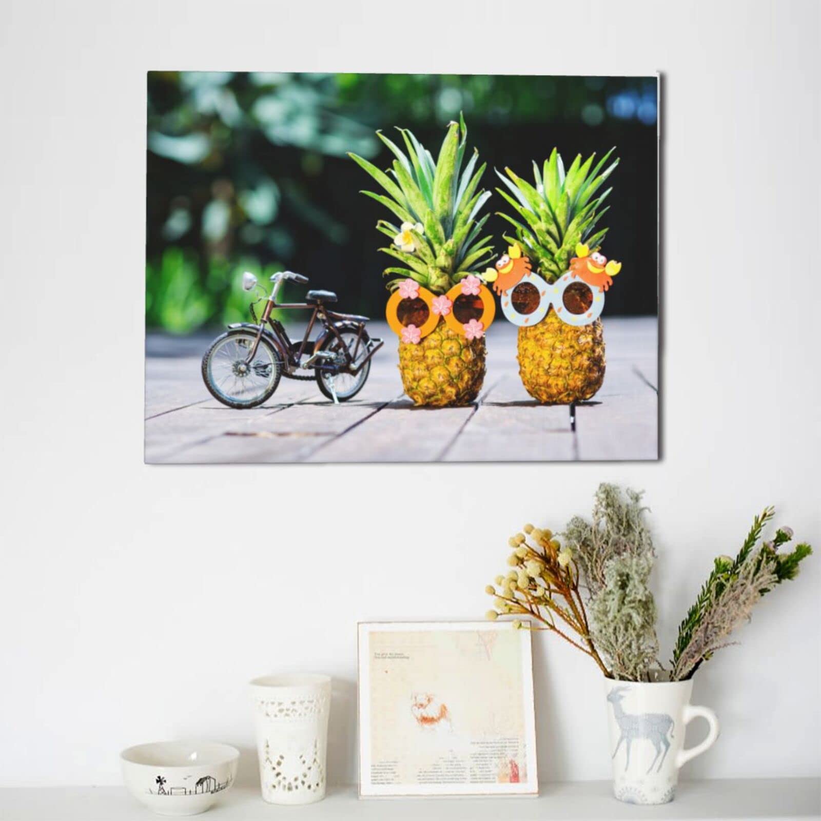 Amazon.co.jp: Pineapple Couple Bicycle Wall Picture Art Panel Wall