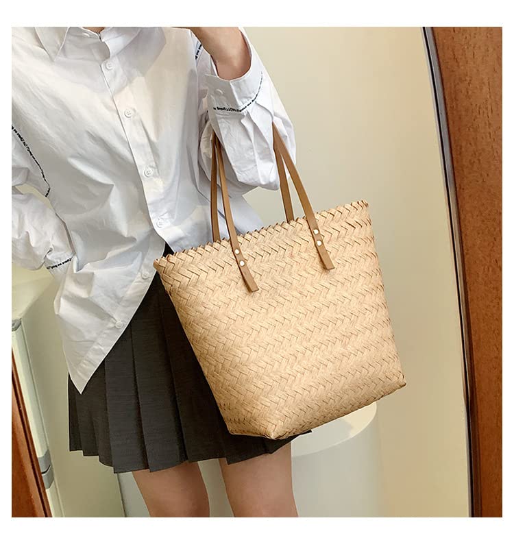 Straw Beach Bag for Women, Large Capacity Straw Tote Beach Bag, Fashion Summer Vacation Essentials Beach Bags Women2