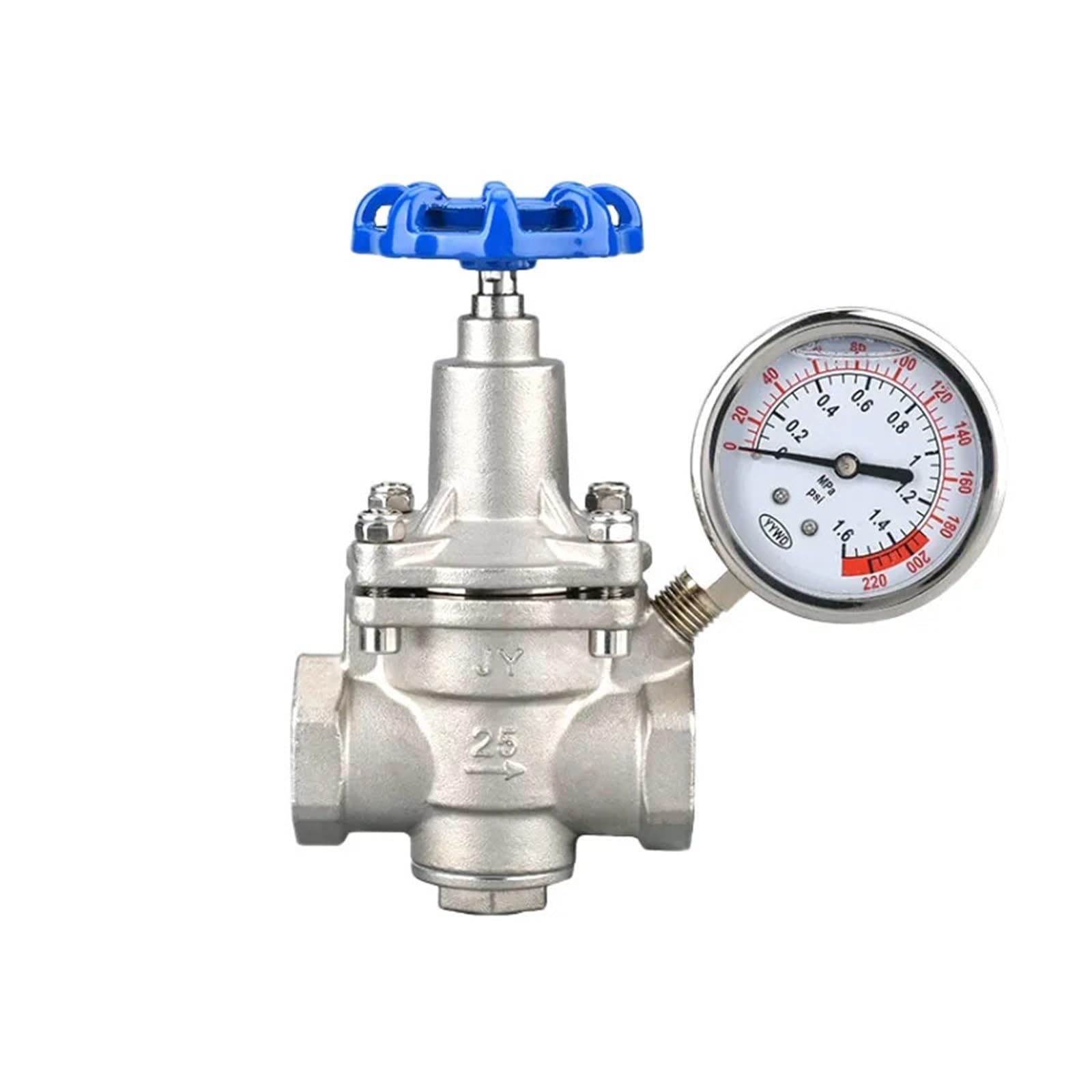 Válvula Reductora Presión Válvula reductora de presión agua del grifo, rosca tubería derivación, regulación vapor 304/316, destática(DN20)