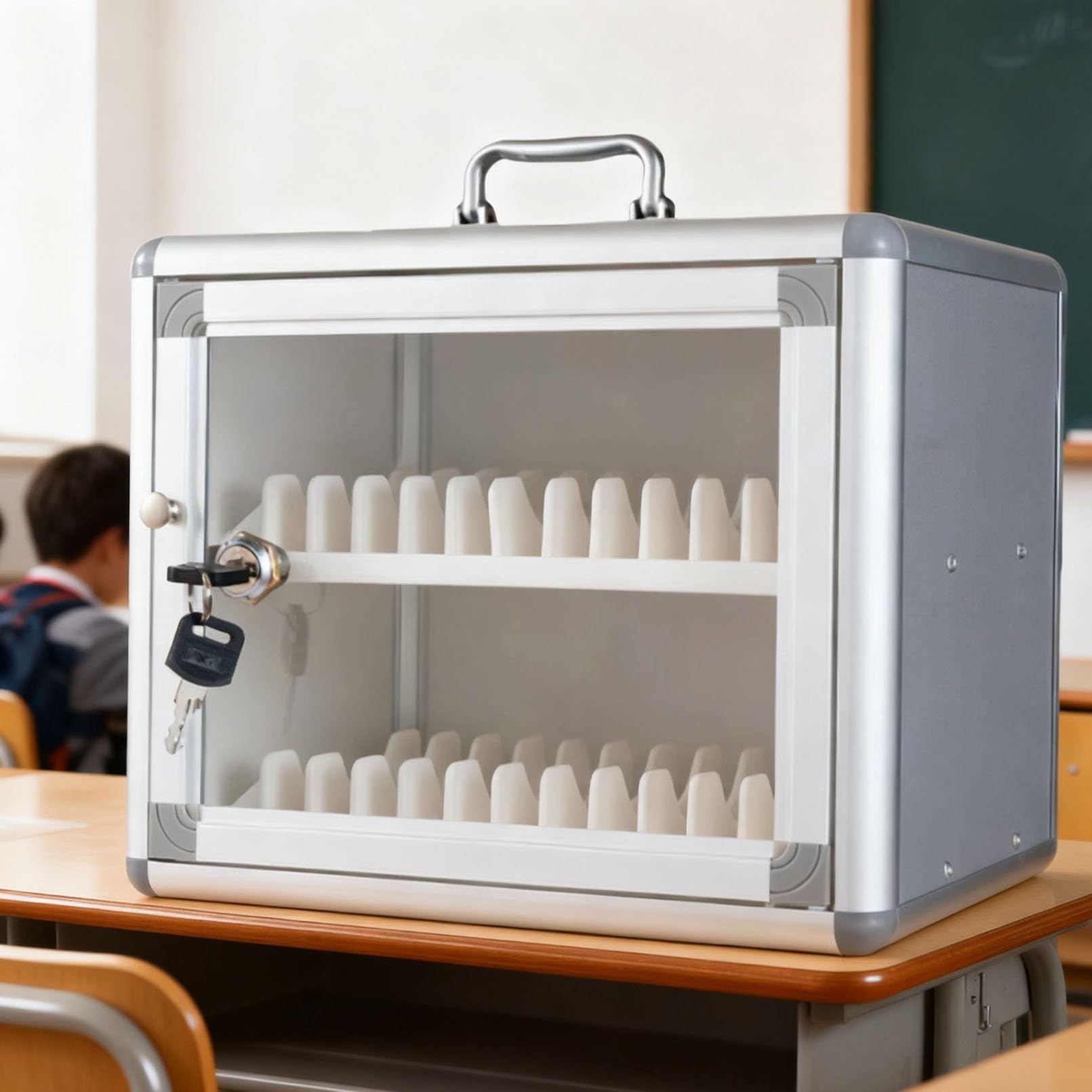 BHGFYXBS Classroom Cell Phone Locker 12 Slot Sto Cabinet With Handle For Office & Gym Secure Cell Phone Lock Box For Students & Employees,24 Slots,24 Slots