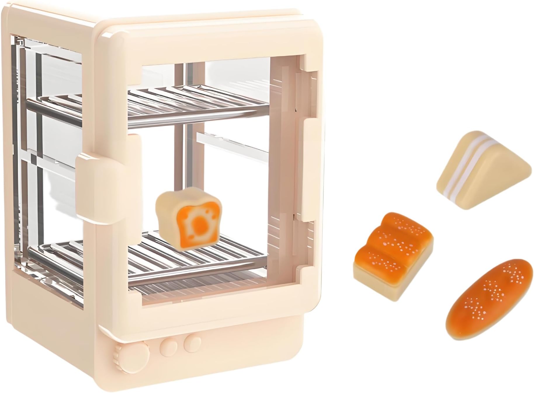5-Piece Bakery Theme Miniature Set – 1:12 Scale Realistic Bread Box & 4 Mini Loaves – Cute Dollhouse Bakery Accessories for DIY Micro Scenes, Mini Store, Kitchen & Dining Décor & Craft Projects