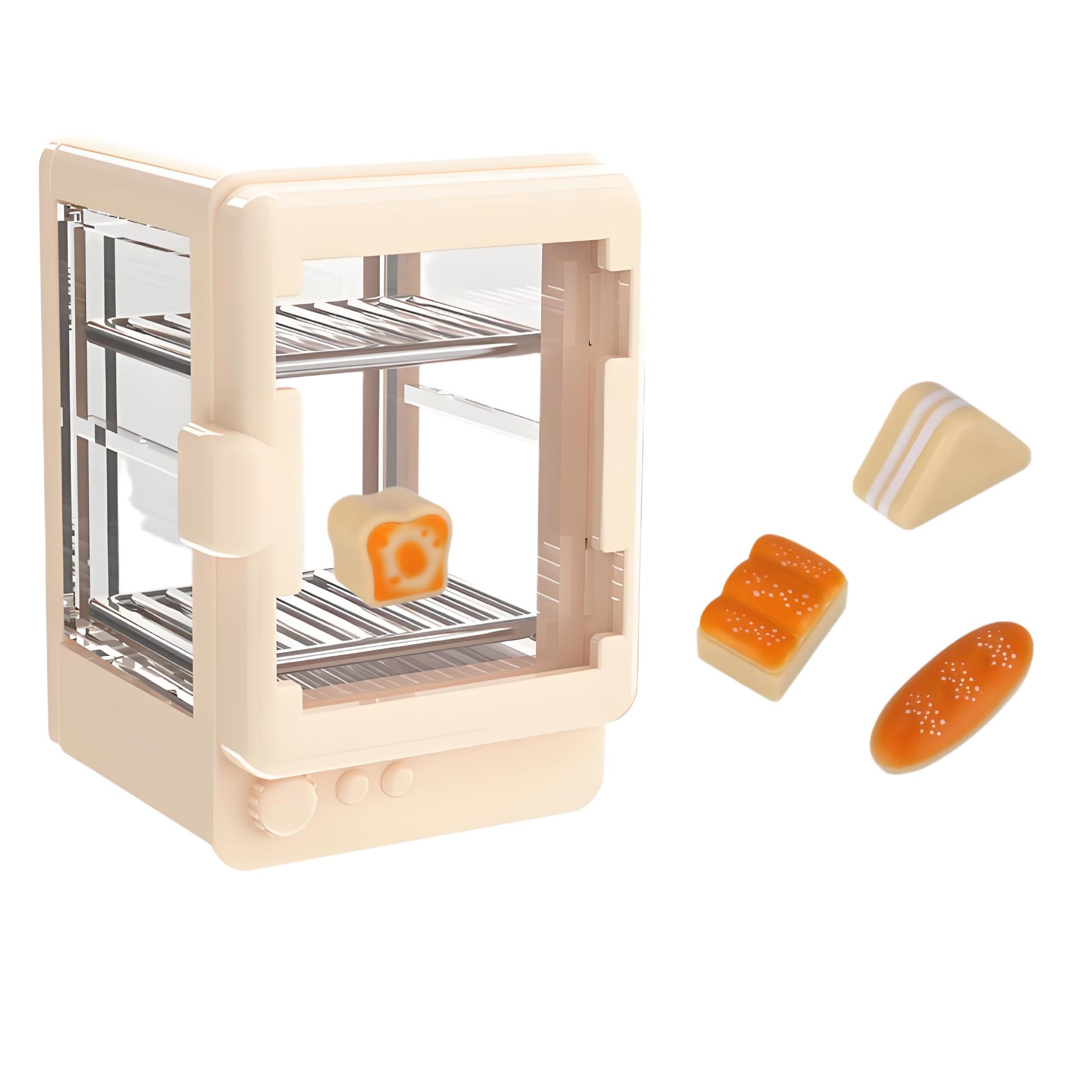 5-Piece Bakery Theme Miniature Set – 1:12 Scale Realistic Bread Box & 4 Mini Loaves – Cute Dollhouse Bakery Accessories for DIY Micro Scenes, Mini Store, Kitchen & Dining Décor & Craft Projects