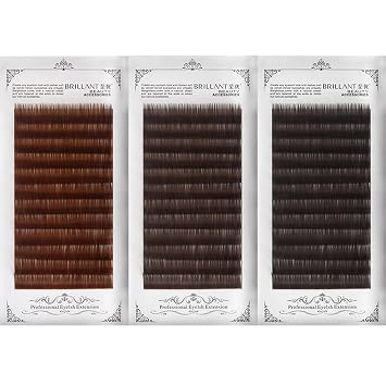 Scala Thickness 0.10mm C Curl Light Brown/Dark Brown/Black-Brown False lashes Individual Eyelash Extension Natural False Eyelashes 10mm, Black Brown