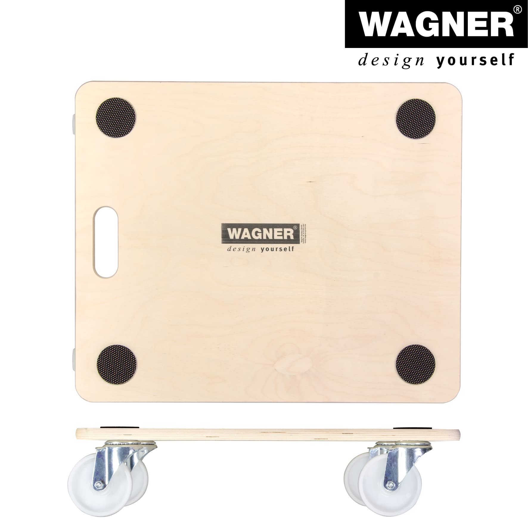 Wagner Plataforma de Carga MM 1086-60 x 50 cm - para Electrodomésticos y Muebles, 400 kg de Capacidad de Carga, Asa de Transporte, Antideslizante, Certificado FSC® - 20108601