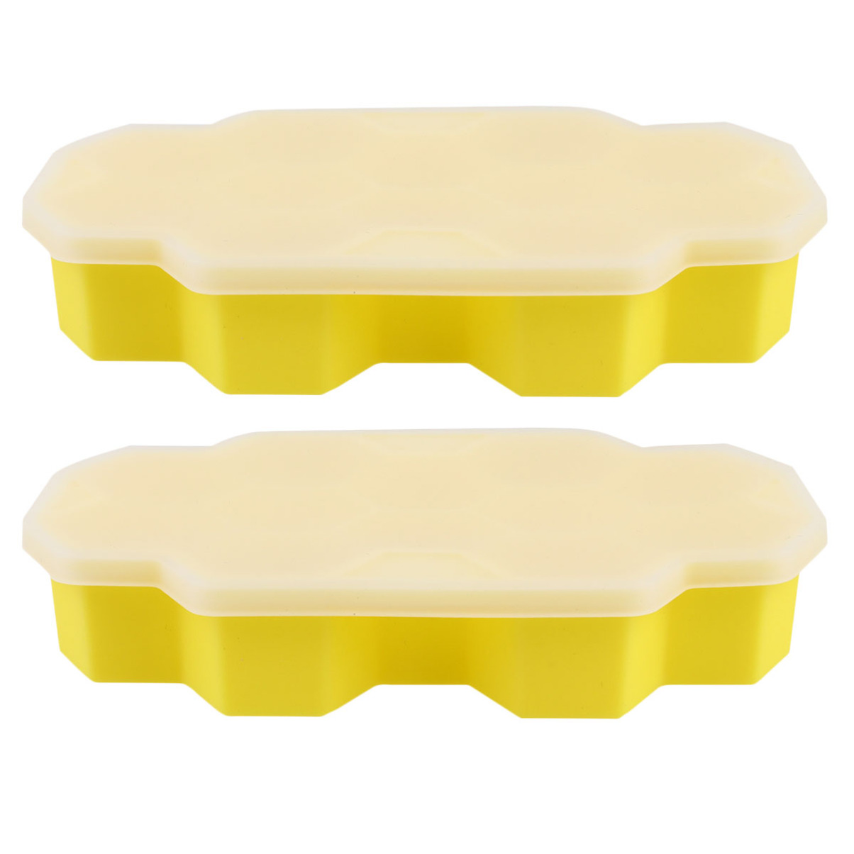 Moldes para hielo silicona amarillo con tapa miniatura 7