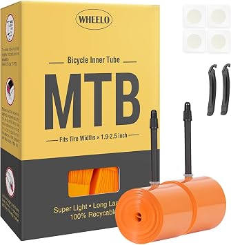 2-Pack 26/27.5/29 Inch TPU Inner Tube Lightweight MTB Bicycle Tube with 48mm Presta Valves Include 4PCS Bike Tube Patch Repair Kit