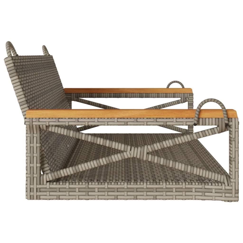 Banco colgante gris 109 x 62 x 40 cm polirratán