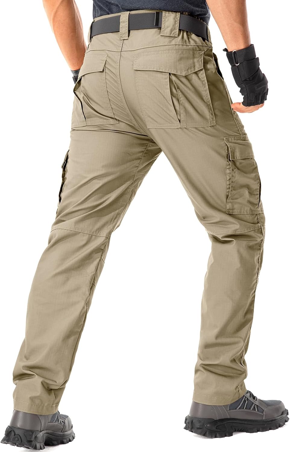 Tactical Pants for Men Stretch Cargo Pants Ripstop Outdoor Work Pant Lightweight Water Resistant Hiking Pants(9923,Khaki01,40) - Image 2
