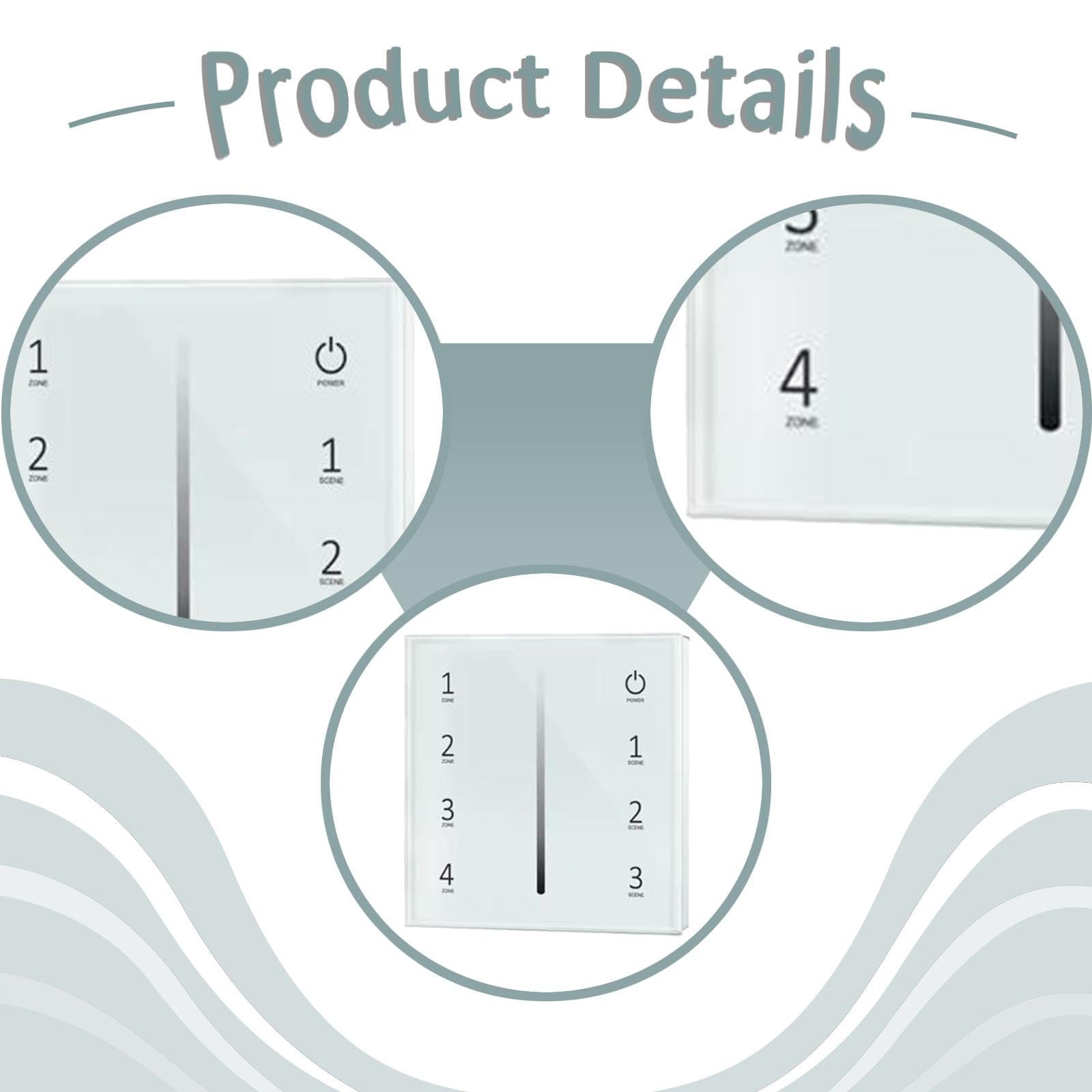MagiDeal Interruptor regulador de intensidad LED, control de iluminación, interruptor basculante de 4 posiciones para luces CFL