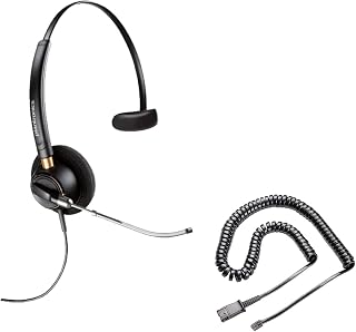 Global Teck Bundle, Plantronics HW510V Headset Bundle, Noise-Canceling, Compatible with Avaya J139, J169, J179, 1608,1616, 9610, 9620, 9620L, 9620C (HW510 Mono Headset Bundle)