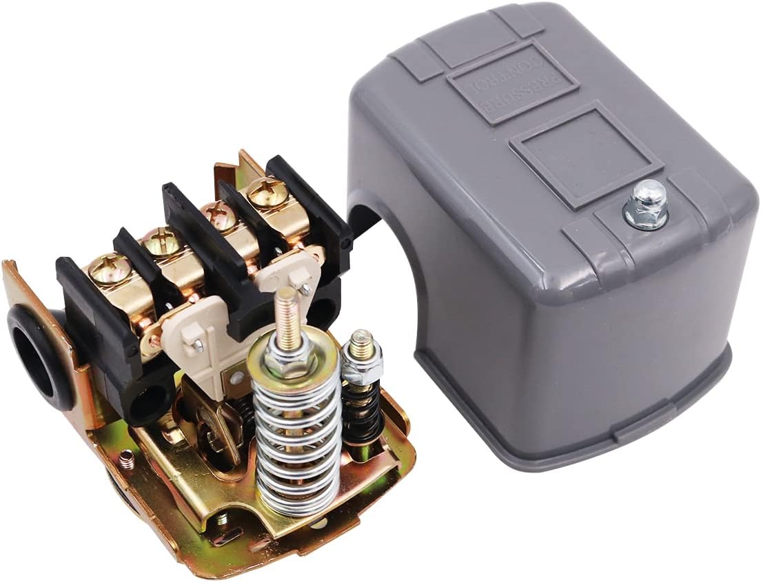 Brand Water Pump Pressure Control Switch, Adjustable Spring Pole, Metal, Grey, 110V / 230V, 200.0 grams