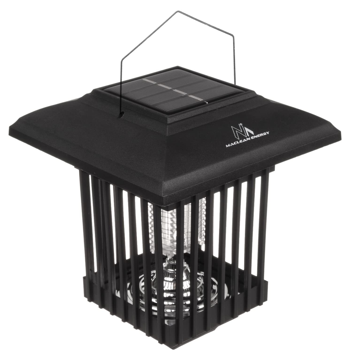 Maclean MCE448 Profesjonalna Solarna Lampa Owadobójcza UV na Komary, Ćmy, Owady, Odstraszacz na Komary do Ogrodu na UV, Stopień Ochrony: IP44, Lampa Solarna z Czujnikiem Zmierzchu, Lampa na Ćmy