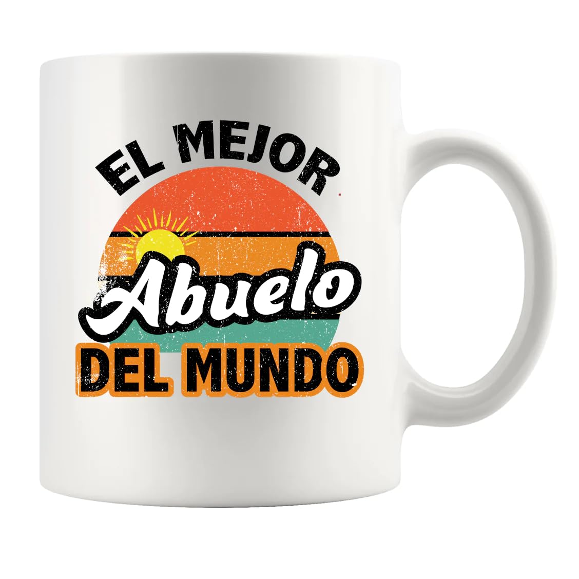 El Mejor Abuelo Del Mundo Grandpa Gifts from Son Daughter Granddaughter Grandson Ceramic Mug 11oz White