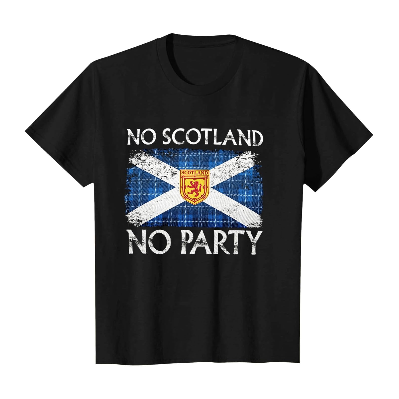 Scotland Football T Shirt Unisex Scottish Flag Short Sleeve Crew Neck Funny – Men Women Football Fans (B-Black, S) — image 1