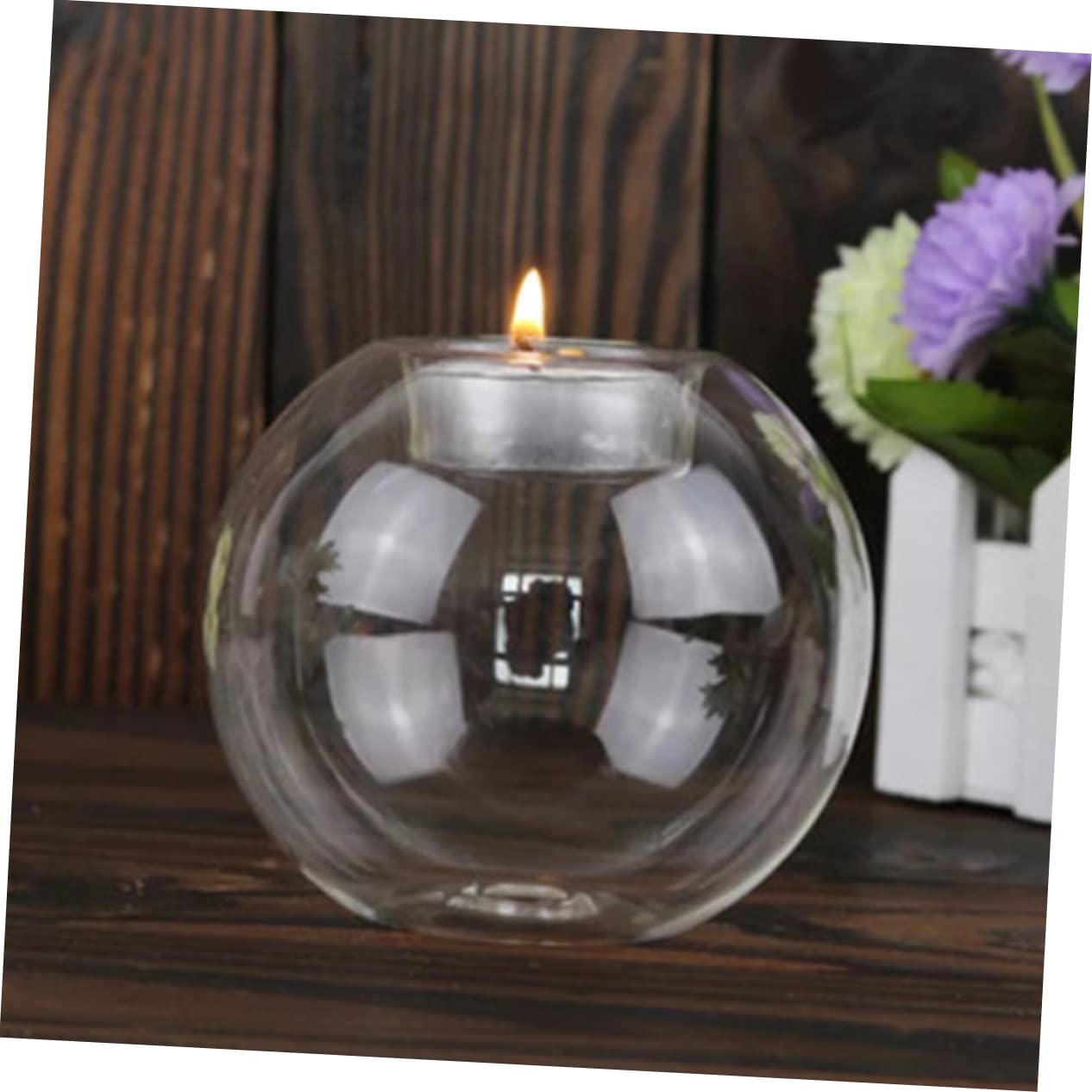 2 Bougeoirs En Verre Transparent Cylindriques 8-5 Cm - Décoration Élégante Pour Bougies