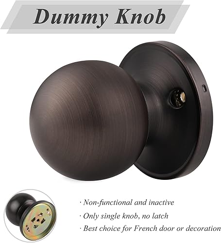 Miniatura 3 de Probrico Perillas de puerta falsas, manijas de puerta interior, pomo de puerta interior con bola redonda, pomos de despensa de armario, acabado de