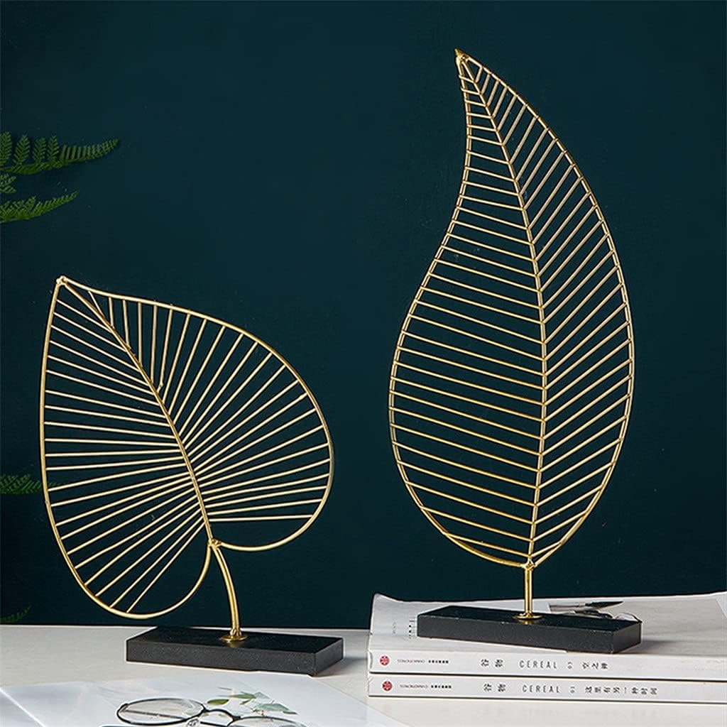 2pcs / Pair of Nordic Modern Leaf Jewelry Creative Metal Decoration Accessories Home Decoration Plant Statue Crafts