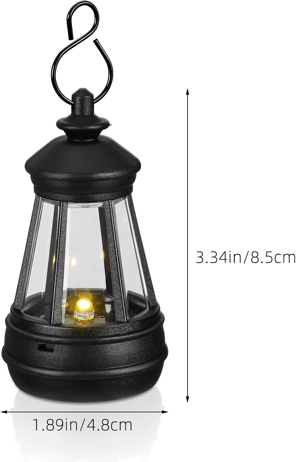 3pcs Small Solar Garden Lanterns 3. 3x1. 9in Mini Hanging Lantern Outdoor Plastic Solar Powered Hanging Lights for Outdoor Statue Decorative Garden Decor