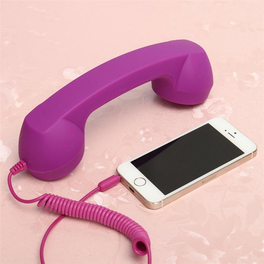 Awakingdemi Retro Radiation Proof Phone Handset 3.5 MM Socket (Purple)