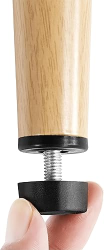 Miniatura 7 de Yaheetech Silla de comedor de tejido de ratán, sillas de metal, asiento de cáñamo para cocina, comedor, sala de estar, juego de 2, color madera