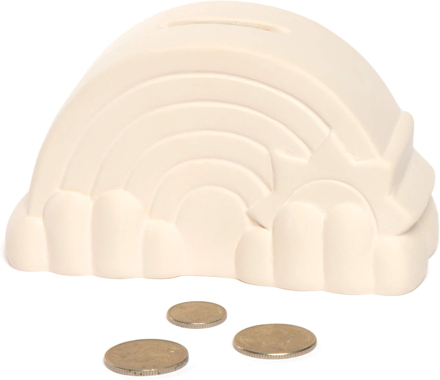 Baker Ross AC863 Rainbows Piggy Bank - Ceramic Money Box Craft Kits for Kids to Paint Decorate and Display - Creative Porcelain Art Set for Children