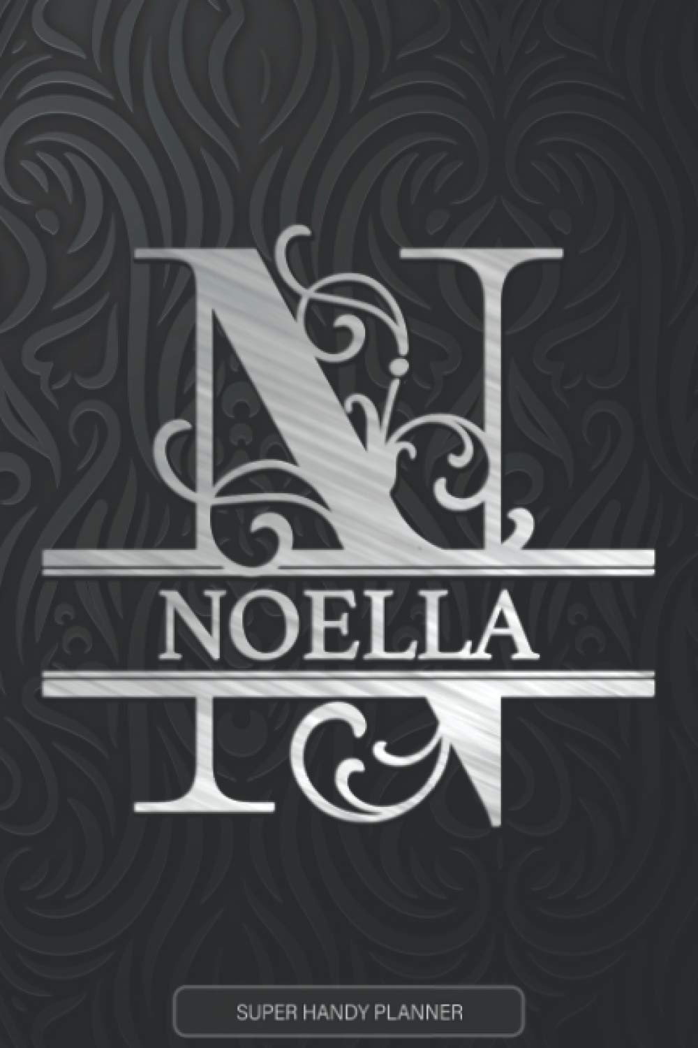 Noella: Silver Monogram Letter N The Noella Name - Noella Name Custom Gift Planner Calendar Notebook Journal