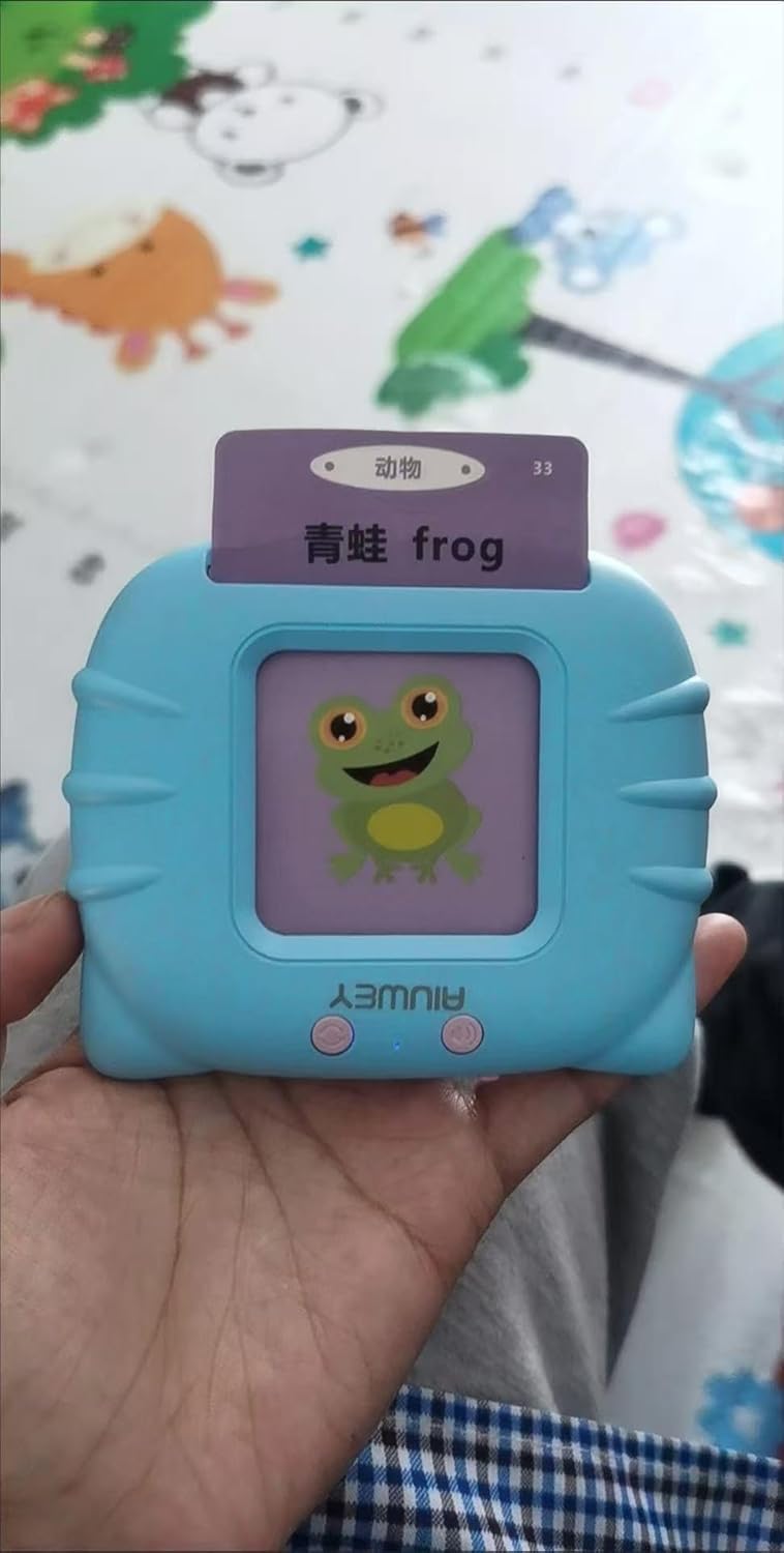 Bilingual Educational Learning Cards Set with Digital Display Device, Chinese-English Vocabulary and Animal Flashcards