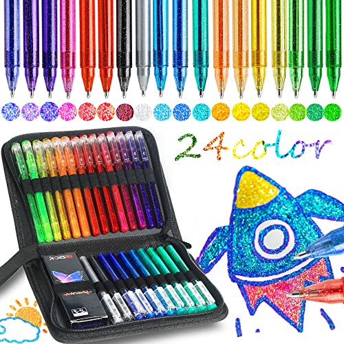 Stylos à encre gel à paillettes métallisées pour dessin et coloriage