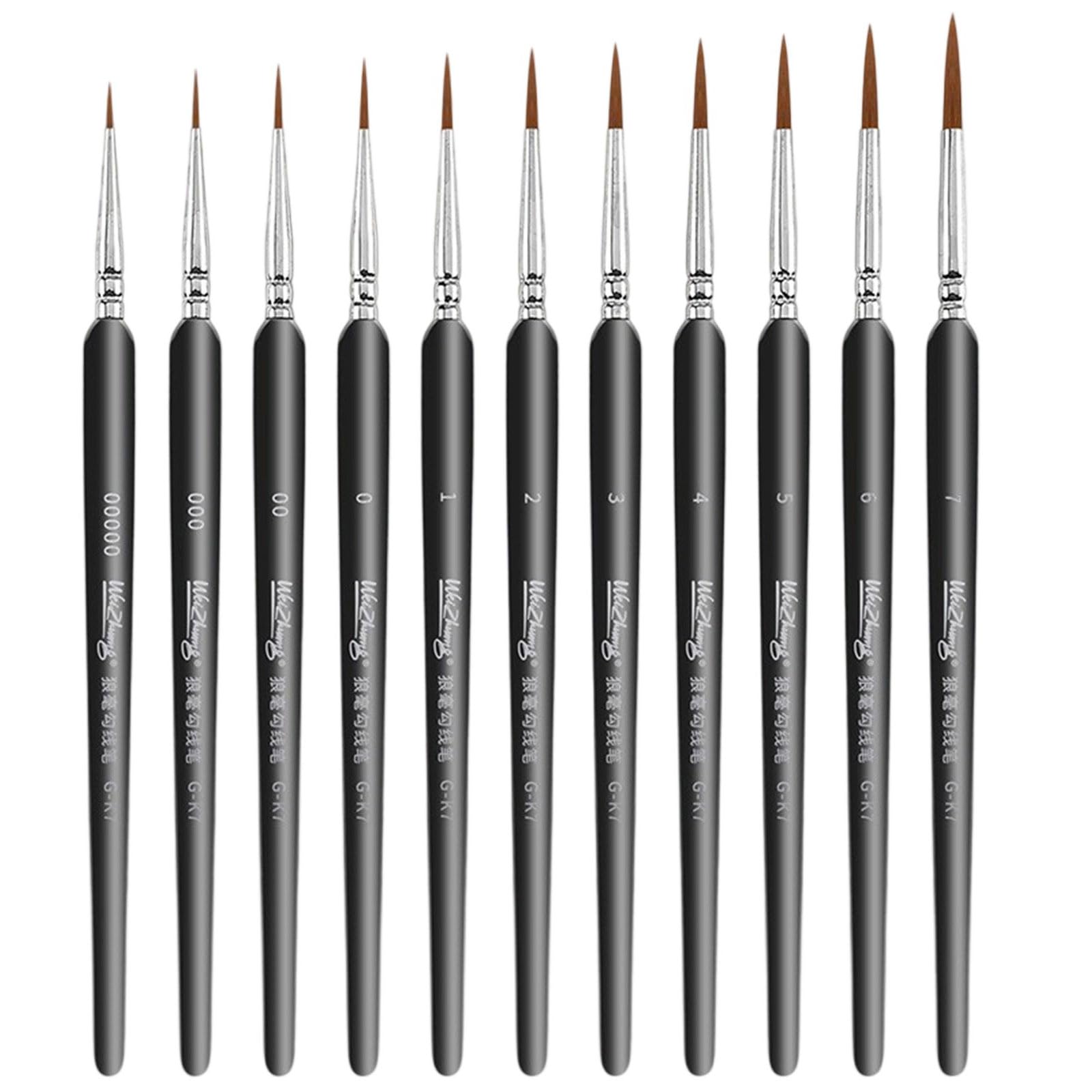 11Pcs Miniature Paint Brushes Set For Fine Detailing With Acrylic Watercolor Oil Gouache & Face Art Models Professional Calligraphy Brush Pen