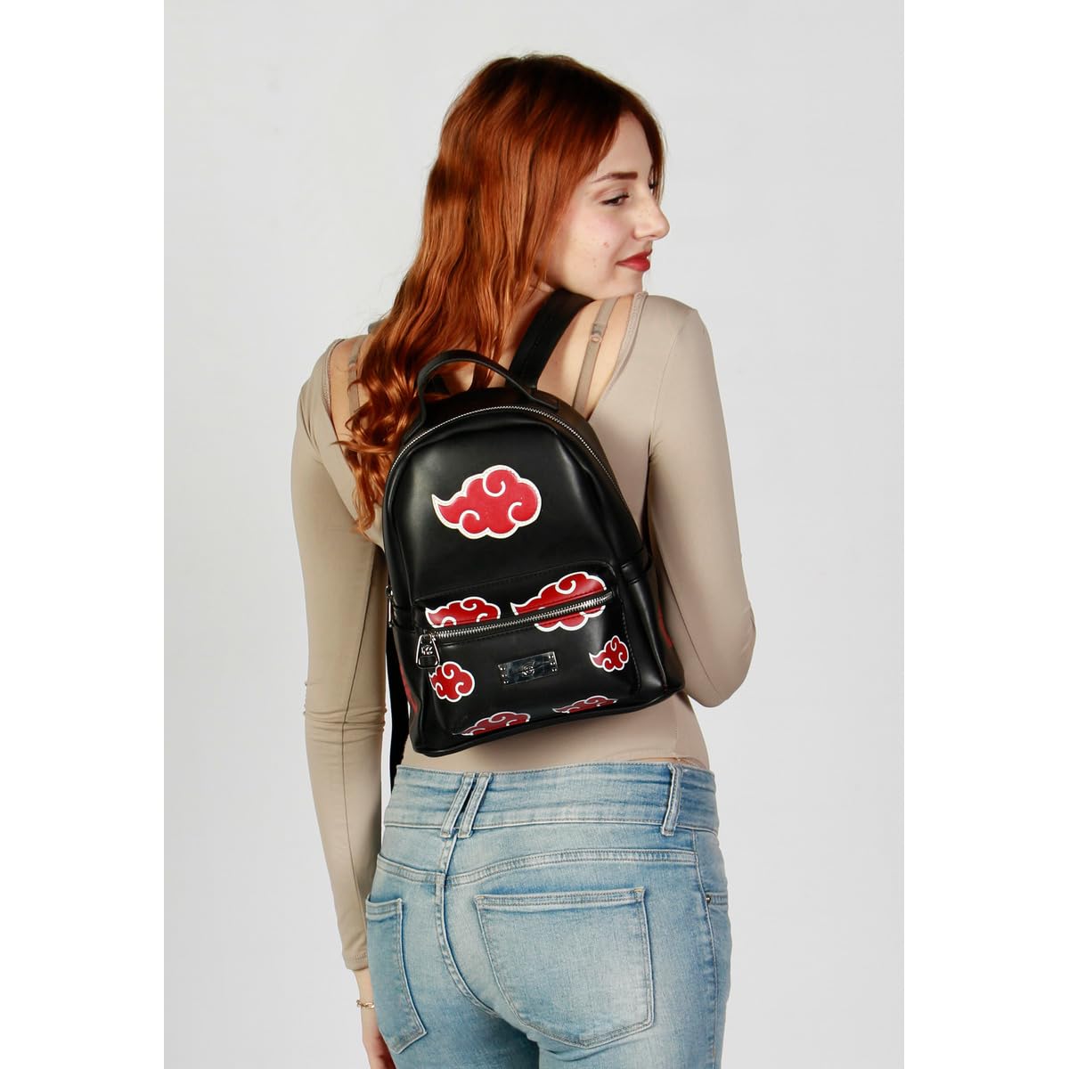 Naruto Clouds-Mochila Heady, Negro, 24,5 x 29 cm, Capacidad 8 L