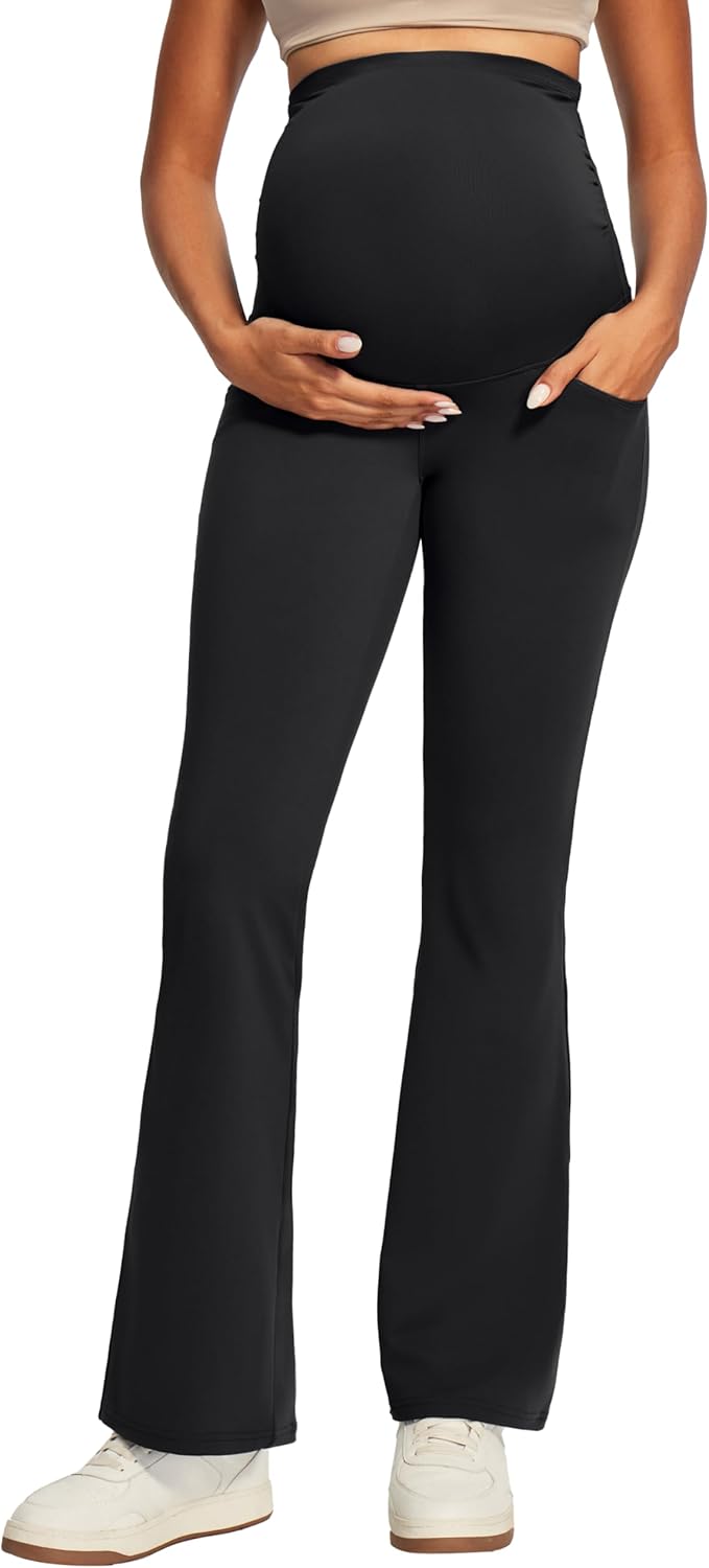 Ewedoos Maternity Pants for Women Stretchy Maternity Clothes Over The Belly Pregnancy Dress Work Pants with Pockets Ewedoos Maternity Pants for Women Stretchy Maternity Clothes Over The Belly Pregnancy Dress Work Pants with Pockets