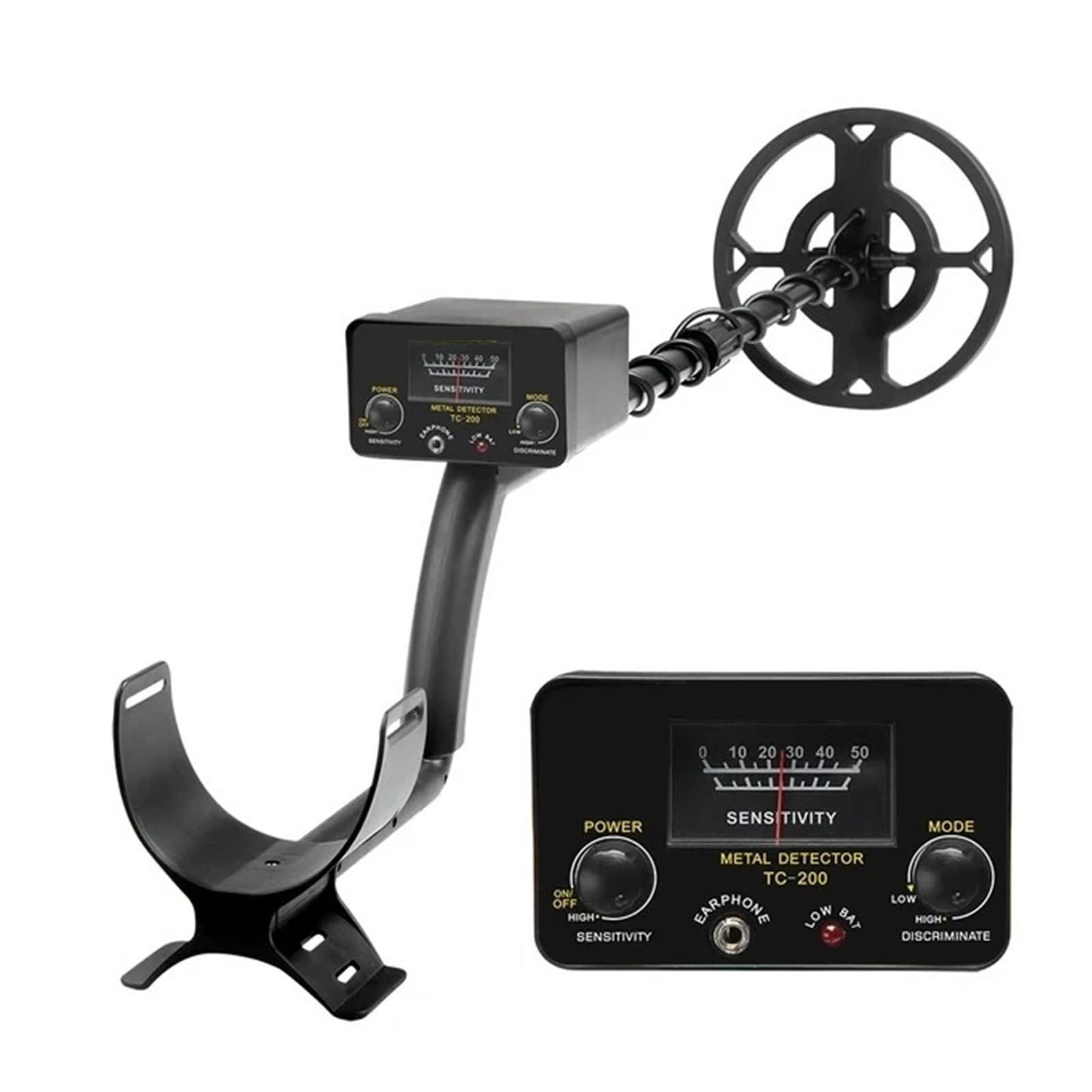 JKJZSALJ Tc-200 Underground Metal Detector Ip68 Waterproof Gold Detector Height Adjustable Precise Positioning Pointer High Accuracy