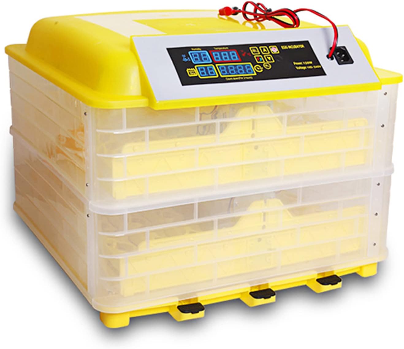 Daconovo + 220V Digital Egg Incubator 112 Eggs Poultry er with Fan Egg Turner LCD Display Temperature Hu ty Alarm Function Automatic Poultry ers for for Chicken Ducks Quail Birds