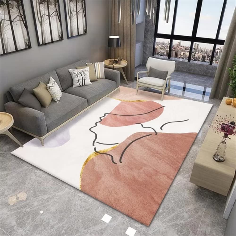 Tapis à motif géométrique marron 180x280cm pour salon ou chambre d'adolescent