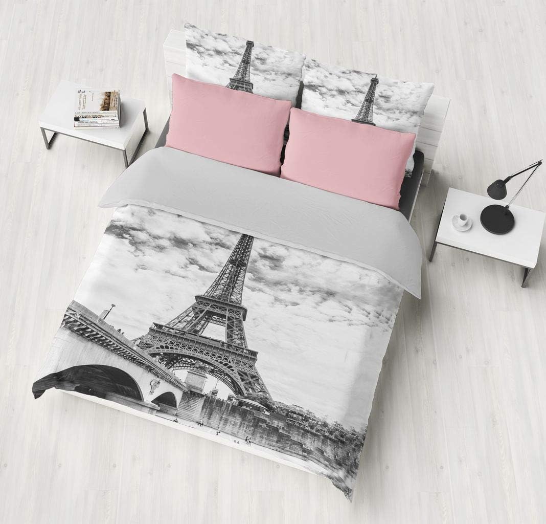 Exсluѕіvе Dіѕсоunt 90% Prісе SHOMPE Full Size Bedding Sets Paris Memory Eiffel Tower,3 Piece Duvet Cover Sets with Pillow Shams for Teens Boys Girls ,NO Comforter