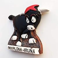Vista 3 de Pamplona Navarra España 3D San Fermin - Imán de resina para nevera, recuerdos de viaje, hecho a mano, decoración del hogar y la cocina, regalo