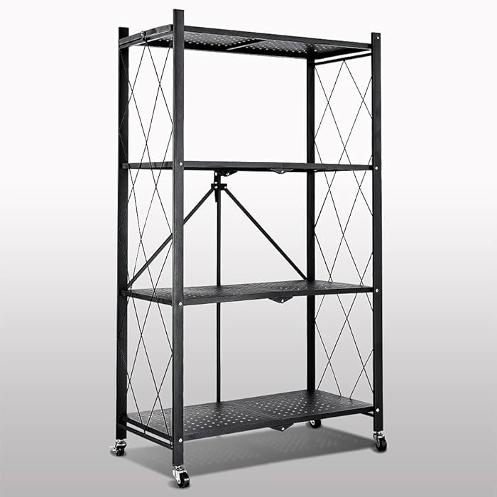 Buy Hantop 4 Tier Metal Storage Shelves, Toolless Assembly, Folding