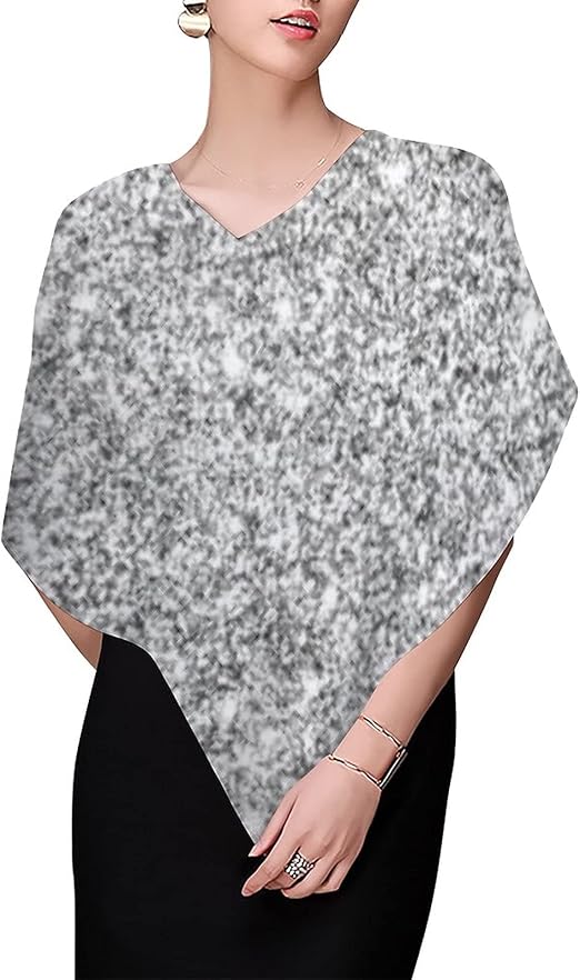 Scialle In Chiffon Con Pizzo - Sciarpa Morbida Per Abiti Da Sera, Occasioni Formali - Foto 2