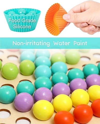 Miniatura 2 de Juguetes Montessori de madera, juego de cuentas de tablero de clavijas para niños pequeños, juguete preescolar educativo temprano, juguetes de