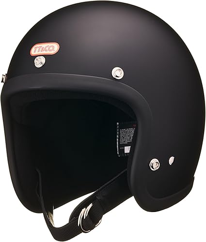 TT&CO - Casco de motocicleta retro TT05J 34 de cara abierta, Super Magnum, estándar aprobado por DOT para Moto