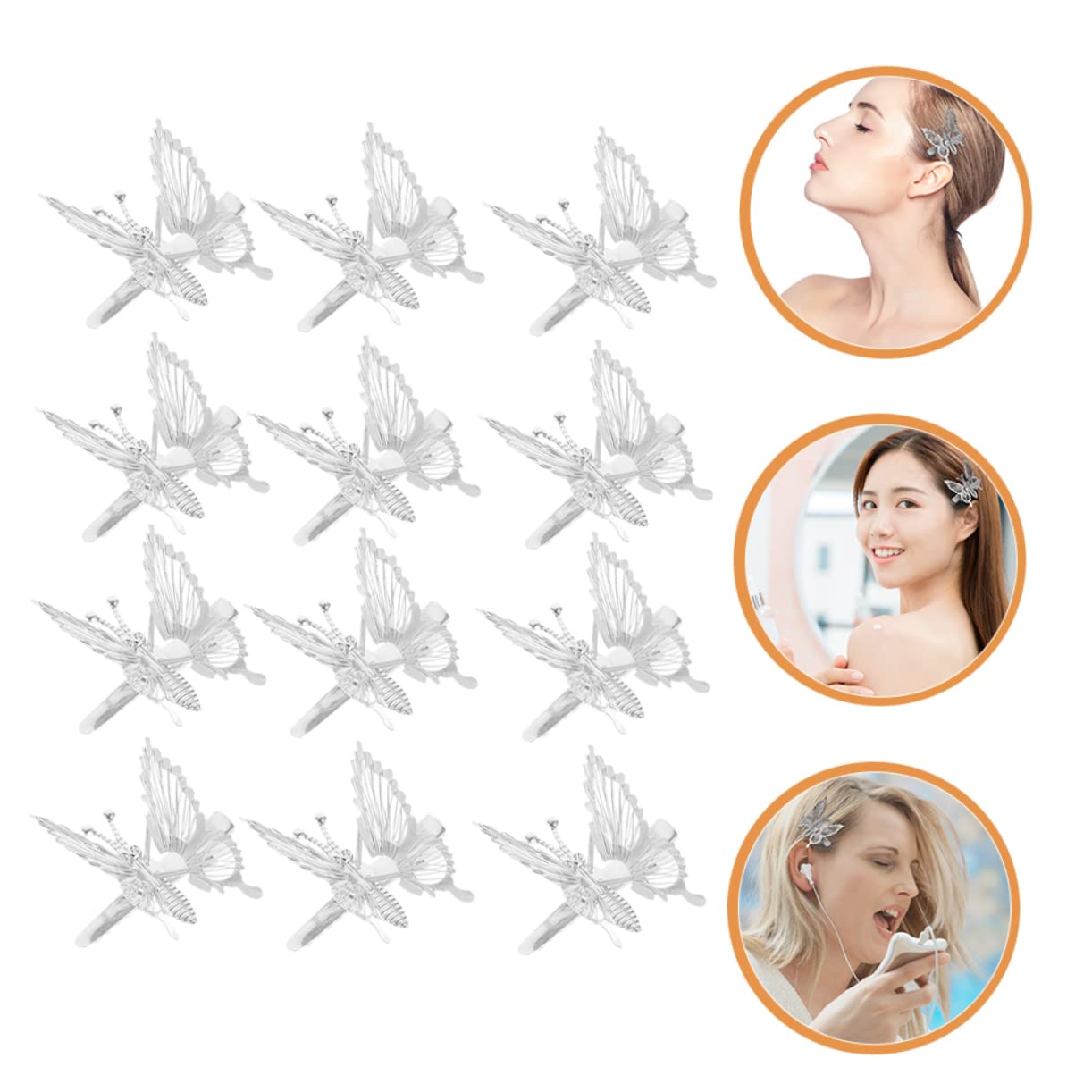 MAGICLULU 48 Piezas pasador de pelo de de metal Pinza de pelo metálica clips para tiara pasadores de pelo accesorios para el cabello para mujeres pinzas para el pelo mariposas