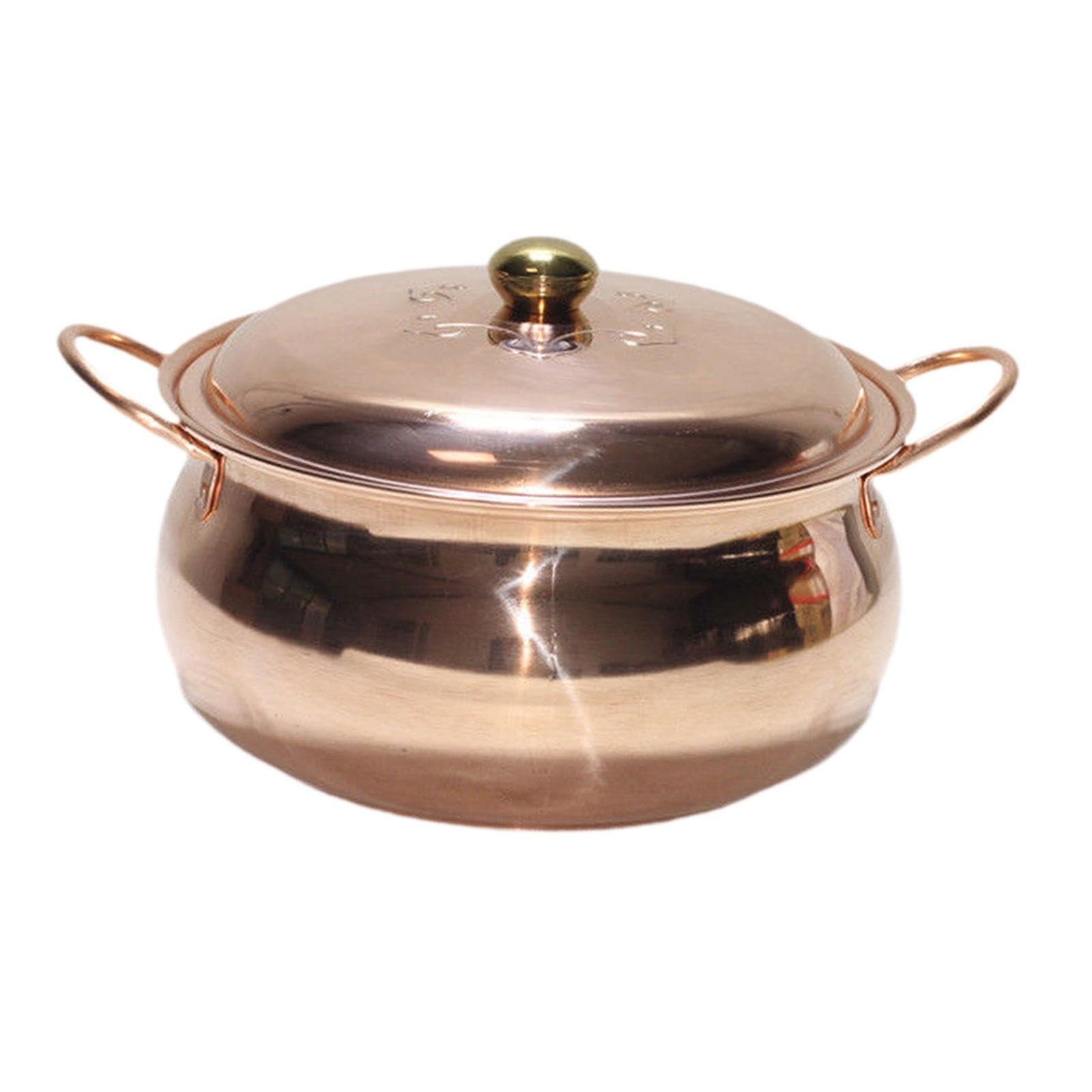 Bassine en cuivre de 28cm avec couvercle, l'élégance de la cuisine traditionnelle