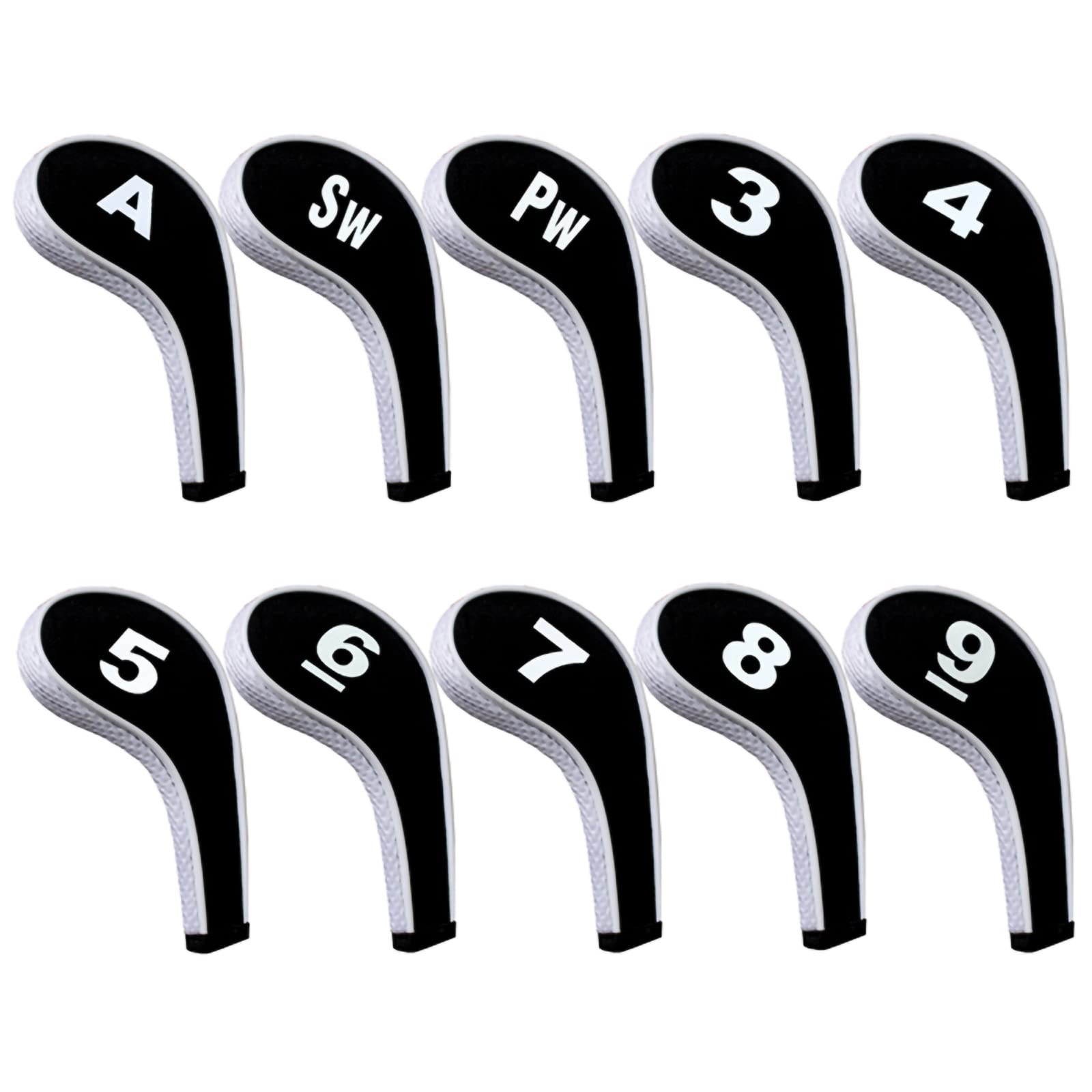 Andux Golf Schlägerkopfhüllen Anzahl Print Golf Eisen deckt mit Reißverschluss Langen Hals 10 stück