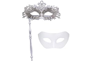 IETANG Couple Mask Half Venetian Masquerade Ball Mask Party Costume Accessory -...