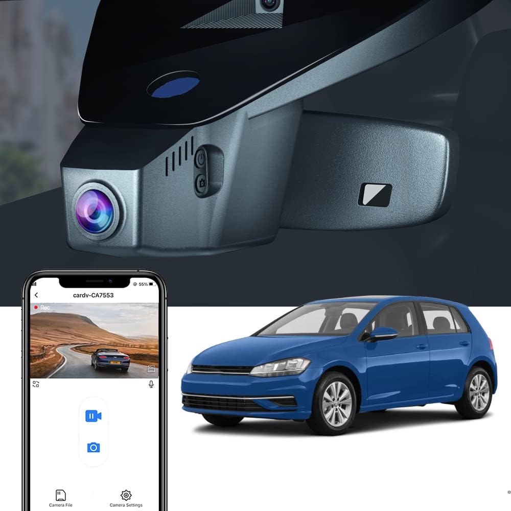 Fitcamx 4K Dash Cam Suitable for VW Arteon 2019-2024 SE SEL Premium R-line 4motion, Integrated Look, 2160P UHD Video, Loop Recording, Built-in WiFi & APP, Parking Sensor, Easy to Install, 64GB