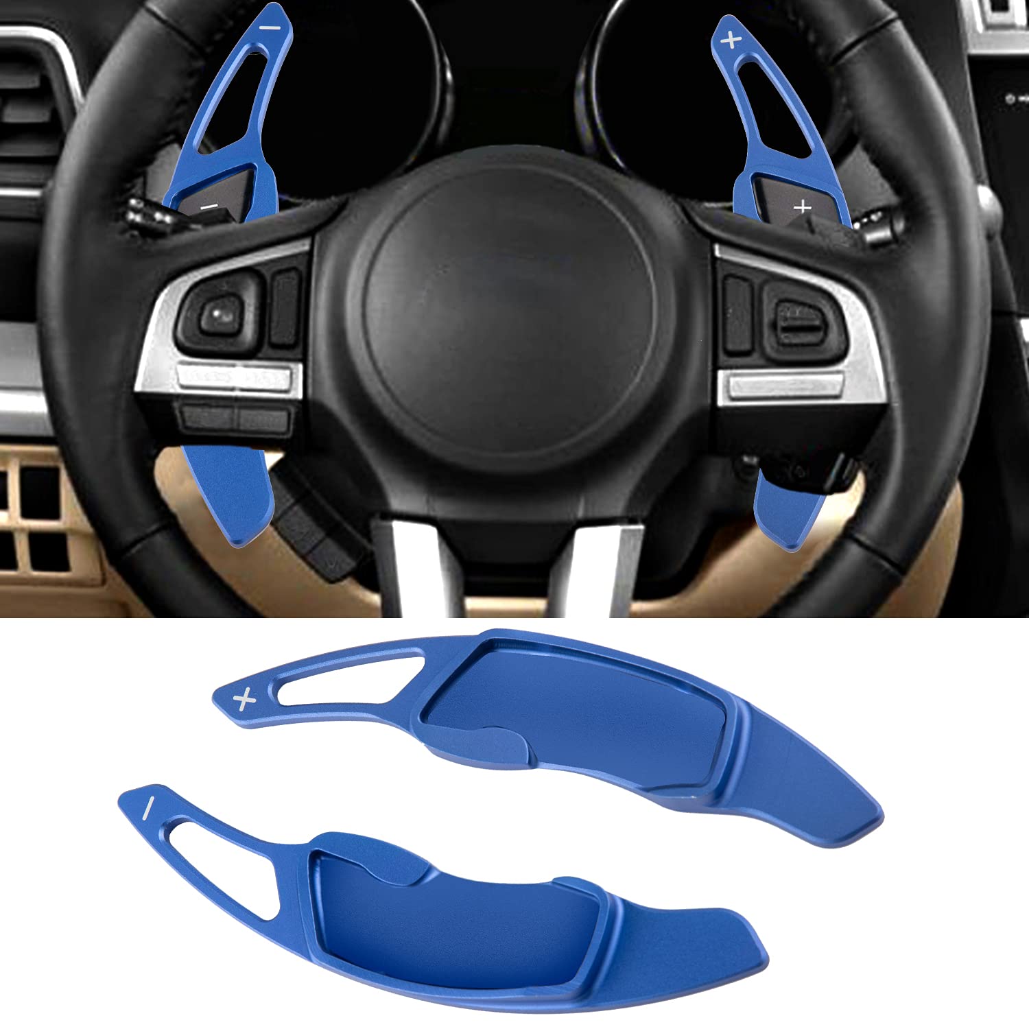 EOCICI Aluminum Steering Wheel Paddle Shifter Extension 2Pcs for Subaru Forester Outback XV BRZ WRX Impreza Crosstrek Legacy GT86