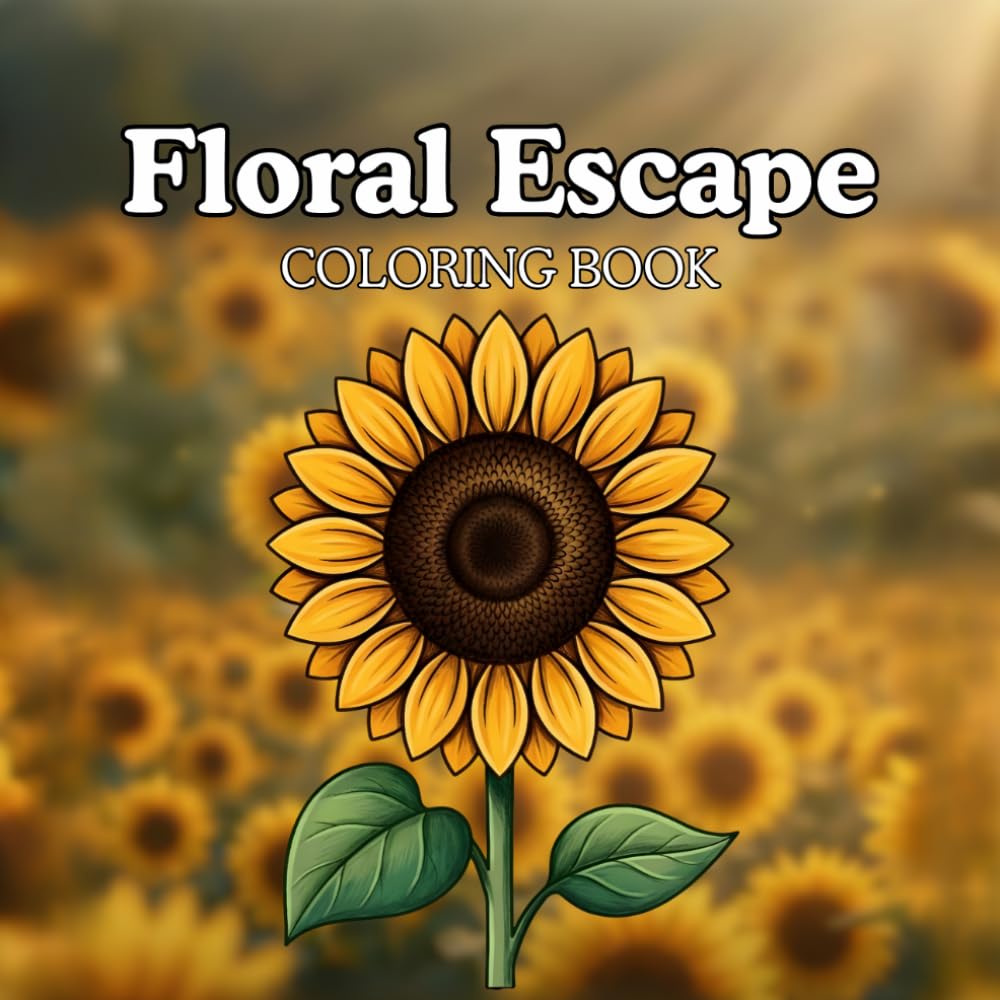 Floral Escape: A Relaxing 50 Flowers Coloring Book for Creativity and Calm