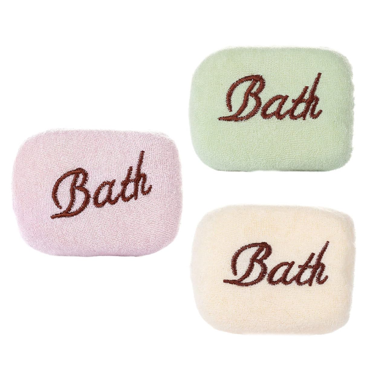 Healeved 5 Set di Spugne da Bagno per Neonati Ricamate Set di Spugne Morbide per La dei Neonati Confezione da 3 Asciugamani da Bagno con Lettere per 3 Pezzi*5