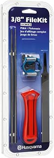 Husqvarna Chainsaw File Kit for 3/8" Pitch H Chainsaw Chains, Sharpening Kit Includes Handle, Combination Guide, Flat and Round Files